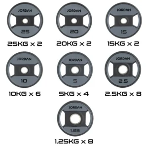 JORDAN® Urethane Dual Grip Olympic Plates - 200kg Set