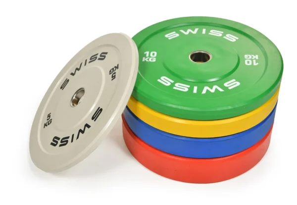 Swiss Barbell Olympic Coloured Rubber Bumper Set - 150kg - Image 2
