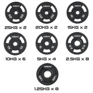 JORDAN® Urethane Tri-Grip Olympic Plates - 200kg Set